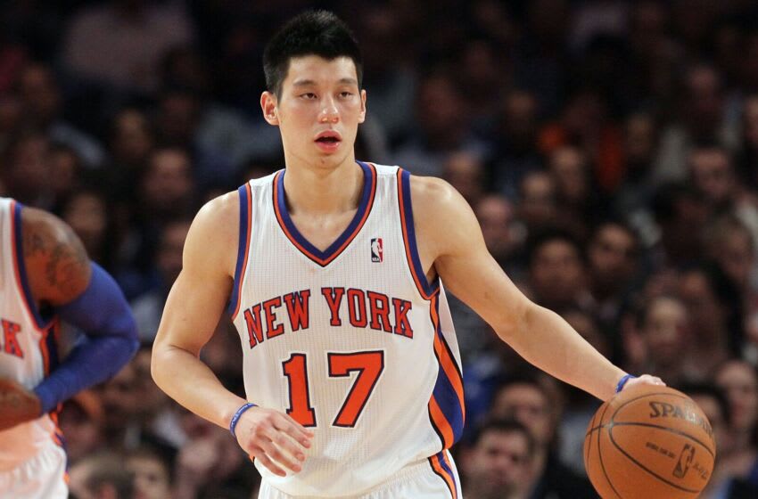 NEW YORK, NY - MARCH 20: (NEW YORK DAILIES OUT) Jeremy Lin #17 of the New York Knicks in action against the Toronto Raptors on March 20, 2012 at Madison Square Garden in New York City. The Knicks defeated the Raptors 106-87. NOTE TO USER: User expressly acknowledges and agrees that, by downloading and/or using this Photograph, user is consenting to the terms and conditions of the Getty Images License Agreement. (Photo by Jim McIsaac/Getty Images) 